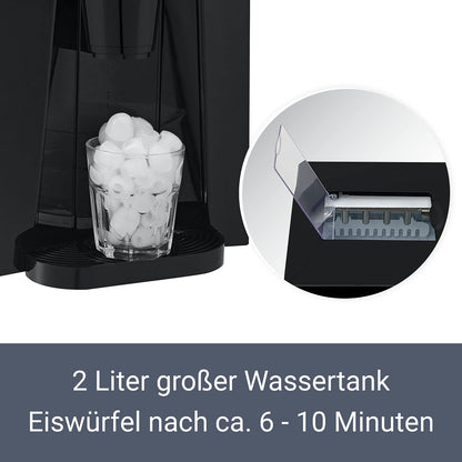 Juskys Eiswürfelbereiter PIM200L – Schwarz, 2in1 Direkt-Spender