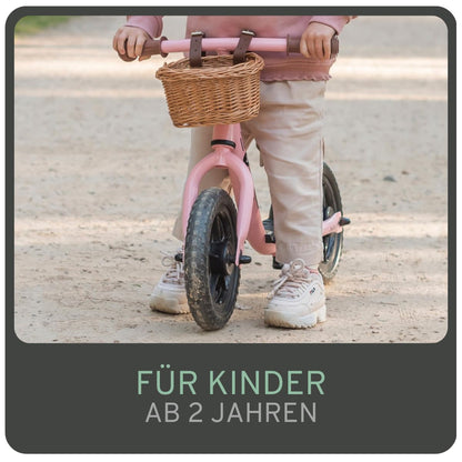Bandits & Angels Laufrad Metall Weidenkorb – Vintage Rosa