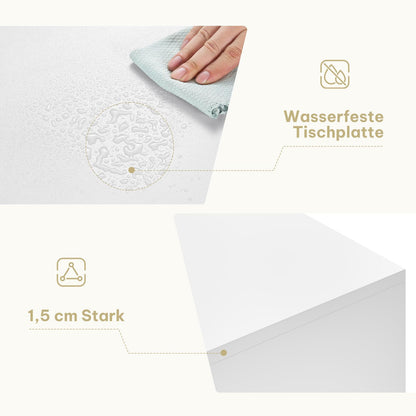 eSituro Schreibtisch mit Schubladen Bürotisch – Weiss 100x50 cm