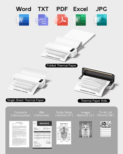 TATTMUSE Thermodrucker A4 - Mobiler Drucker Kit 300DPI