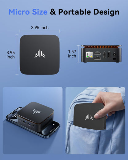 NiPoGi Essenx E1 Mini PC - Intel N95 16GB 512GB SSD W11 Pro