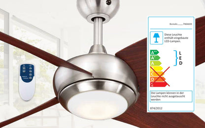 AireRyder Deckenventilator Borealis – Satin Nickel/Walnuss, 122 cm