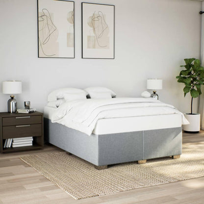 vidaXL Polsterbett Doppelbett Hellgrau Stoff 140x190cm