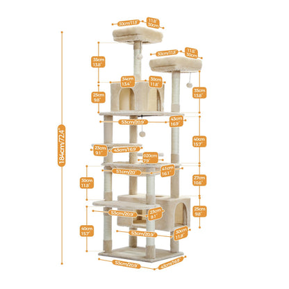 PAWZ Road Kratzbaum Grosse Katzen Stabil – 184cm Beige