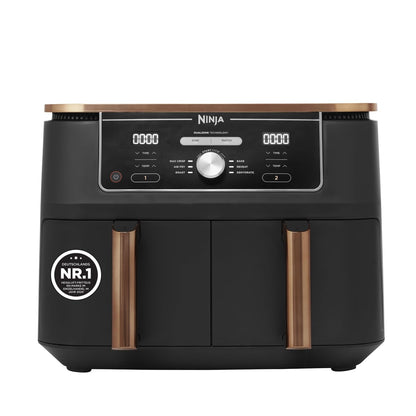 Ninja Foodi MAX Dual Zone Heissluftfritteuse AF400EUCP, 9,5 L, zwei Garfächer, Kupfer/Schwarz