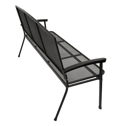 DEGAMO Gartenbank Rivo 3-sitzer XL - Stahl Eisengrau