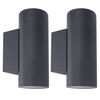 Klighten Wandleuchte GU10 IP65 Up & Down Aussen Anthrazit 2er-Set aus mattem Aluminium