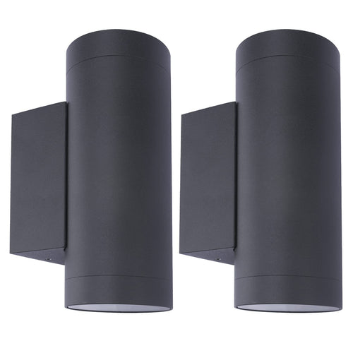 Klighten Wandleuchte GU10 IP65 Up & Down Aussen Anthrazit 2er-Set aus mattem Aluminium