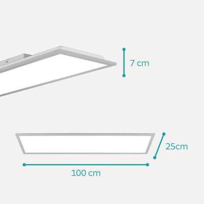 EGLO Bottazzo LED Deckenleuchte dimmbar 100x25 cm silber