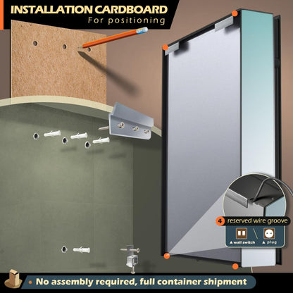 GANPE LED Beleuchteter Badezimmer Spiegelschrank – Links 50x70cm