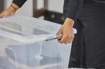 Iris Ohyama Aufbewahrungsboxen NTB-60 60L 4er-Set Silber