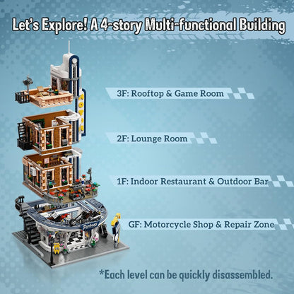 PANTASY Retro Motorrad-Diner & Bar Architektur Bauset