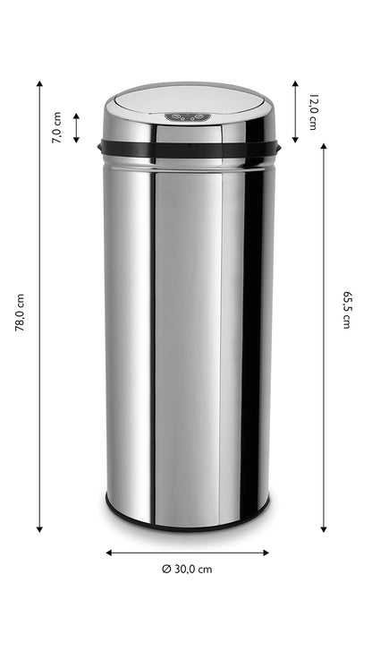 Echtwerk Edelstahl Sensor-Abfalleimer 42L - Touchless Infrarot