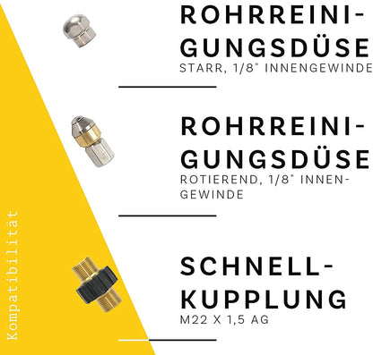 PROFESSIONAL Rohrreinigungsschlauch 7-teilig – 45m für Kärcher