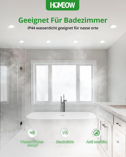 **HOMEOW 20er Set LED Einbaustrahler dimmbar 7W IP44 – wählbar**