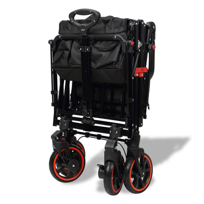 FUXTEC Faltbarer Bollerwagen FX-CT850 Schwarz mit Dach