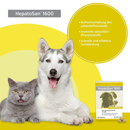 Alfavet HepatoSan 1600 Nahrungsergänzung Hunde - 120 Tabletten
