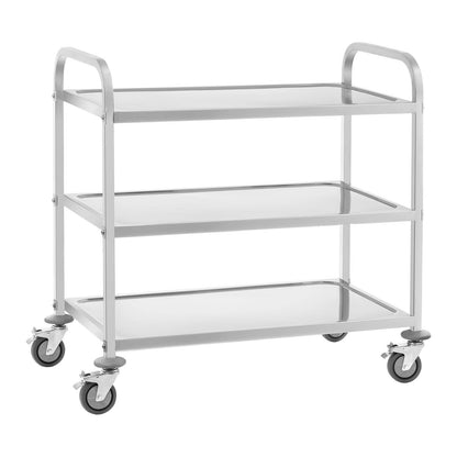 Royal Catering RCSW 3A Servierwagen 3 Etagen Edelstahl. Zum Transport von Geschirr und Speisen in Gastrobetrieben.