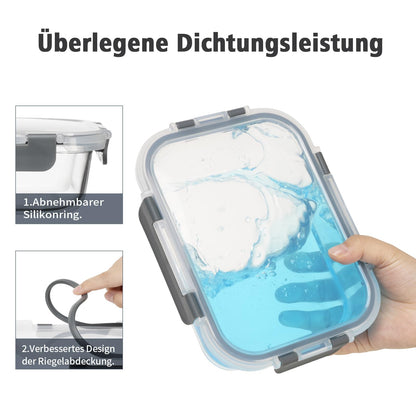 GENICOOK Glas-Frischhaltedosen Set 18-teilig, luftdicht, BPA-frei
