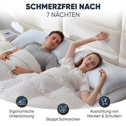 Schlummerglanz Memory Foam Nackenkissen 40x80 cm höhenverstellbar