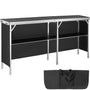 VEVOR Messetheke faltbar, Promotiontheke mit Tragetasche, schwarz, Aluminium-MDF-Thekenständer mit Ablageregal