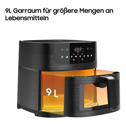 Heissluftfritteuse XXL Air Fryer 9L - Sichtfenster Touchscreen