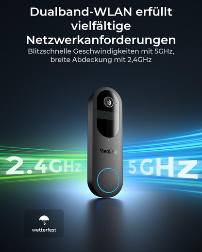 Reolink Video Doorbell Battery, kabellose 2K Videotürklingel