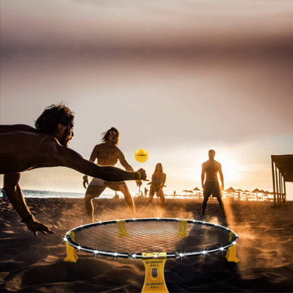 Mookis Blinngoball Roundnet Set, Outdoor Spielset mit 3 Bällen