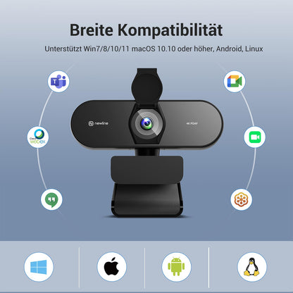 N newline NewEye62 4K Webcam mit Dual-Mikrofon und Autofokus