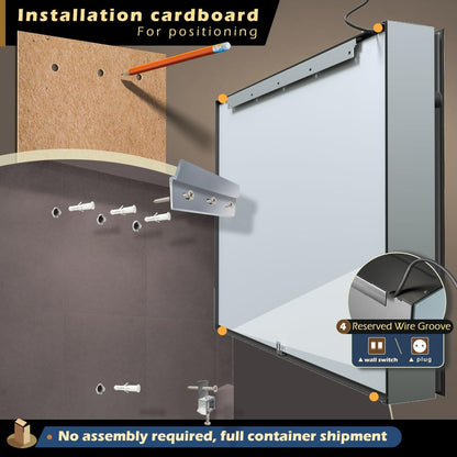 GANPE LED Beleuchteter Badezimmer Spiegelschrank – 3 Türen, 100x70 cm