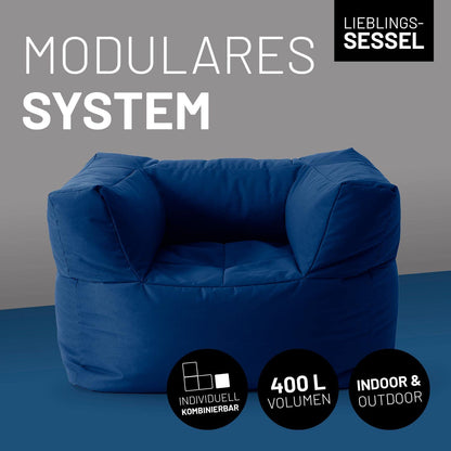 Lumaland Sitzsack-Lounge Modular Sessel Indoor/Outdoor - Dunkelblau