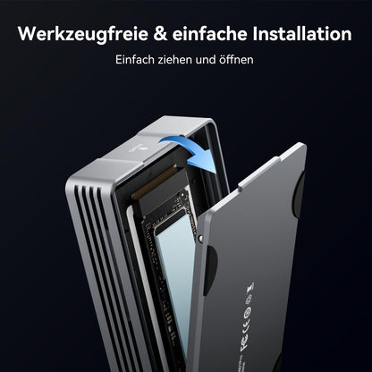 ANYOYO M.2 NVMe SSD Gehäuse 40Gbps - Thunderbolt, Lüfter