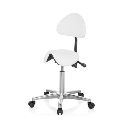 hjh OFFICE TOP Work 20 PU Sattelhocker mit Lehne Weiss