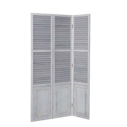 Homestyle4u 1363 Paravent Raumteiler 3-teilig Vintage Grau