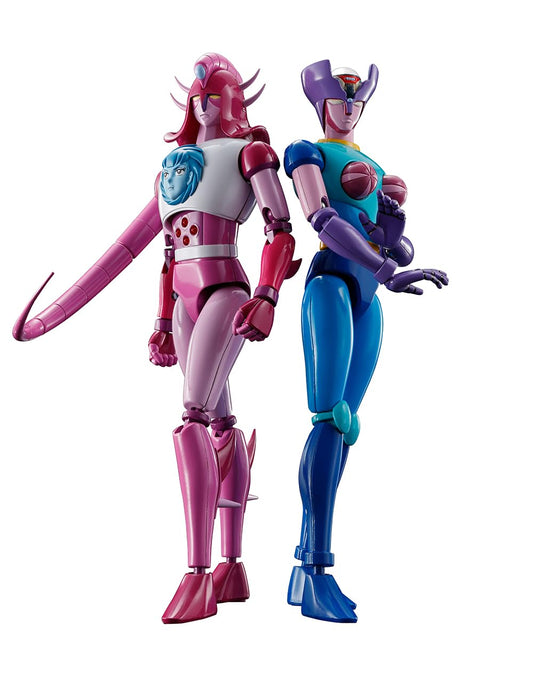 Bandai Soul Of Chogokin Sammlerfigur – GX-108 Rhein X1 + GX-11R Dianan A. Zwei metallische Mecha-Figuren zum Sammeln und Ausstellen.