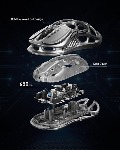 GravaStar Mercury M1 Pro Gaming-Maus 4K - Silver Mist