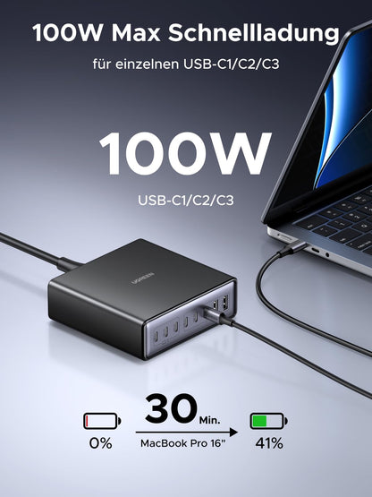 UGREEN 200W GaN USB C Ladestation - 8-Port Desktop PD Netzteil