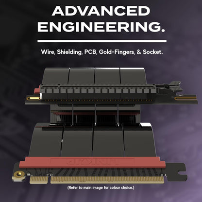 LINKUP AVA5 PCIe 5.0 Riser-Kabel x16 Rechter Winkel 20cm Schwarz