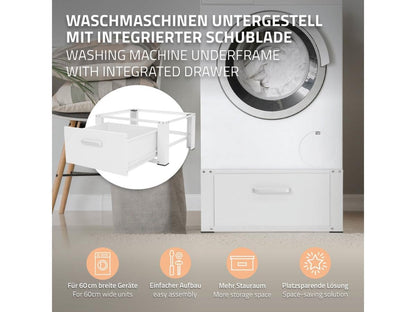 ML-Design Waschmaschinen-Erhöhung Schublade 63x54cm Weiss