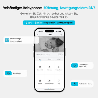 ieGeek Babyphone mit Kamera 1080P, 5 Zoll WLAN Video-Babyfon SC2