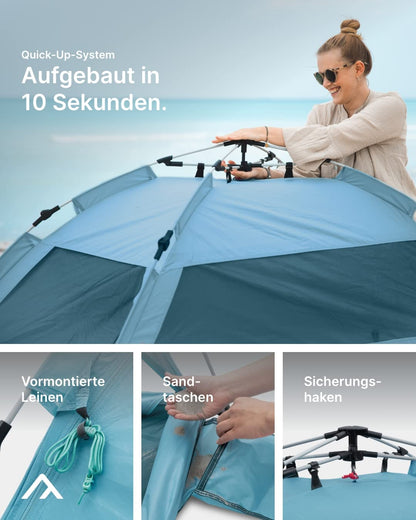 qeedo Quick Palm Strandmuschel für 2 Personen mit UV-Schutz 80+