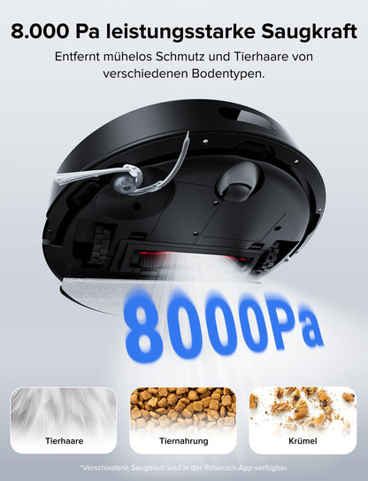 roborock Q7 L5 Saugroboter mit Wischfunktion, 8000 Pa, Schwarz