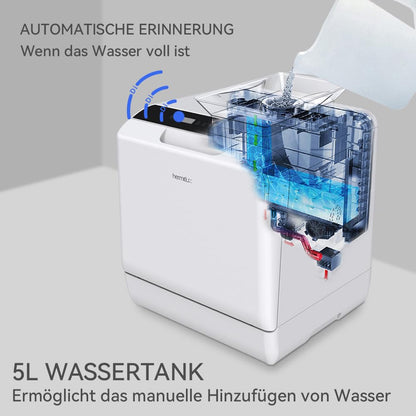 Hermitlux Mini Tischgeschirrspüler – mit/ohne Anschluss, Weiss