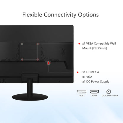 SKitphrati 20 Zoll Business PC Monitor 1600x900 HDMI/VGA schwarz