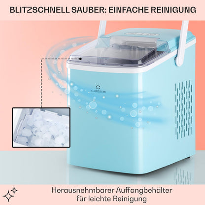 Klarstein Arctic Porter Eiswürfelbereiter - Blau, 12kg