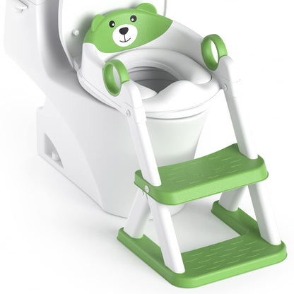 Rabb 1st Toilettenleiter für Kinder, 2-in-1 Toilettensitz mit Treppe und Sitzpolster