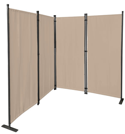 QUICK STAR Paravent 4-teilig Raumteiler Sichtschutz 165x220cm Sand