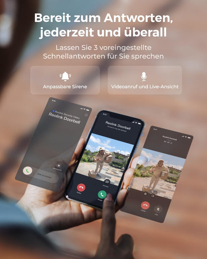Reolink Video Doorbell Battery, kabellose 2K Videotürklingel