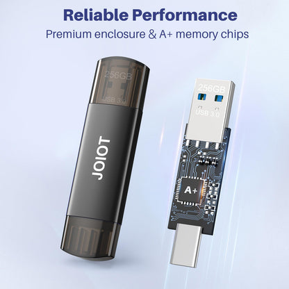 JOIOT U207 USB Stick 256 GB, USB-C und USB-A, USB 3.0