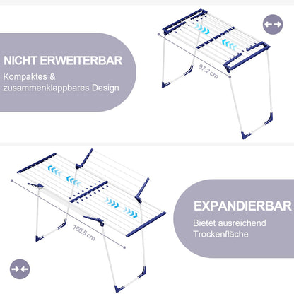 SYKIARIOL Stand-Flügelwäschetrockner – Ausziehbar & Klappbar